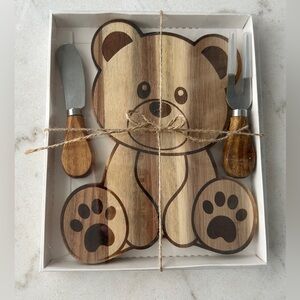 Bear Shaped Cheese Board Set with Utensils